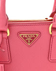 Saffiano Lux Micro Galleria Double Zip Tote Peonia