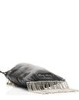 Nappa Starlight Crystal Fringe Trick Pouch On Strap Black