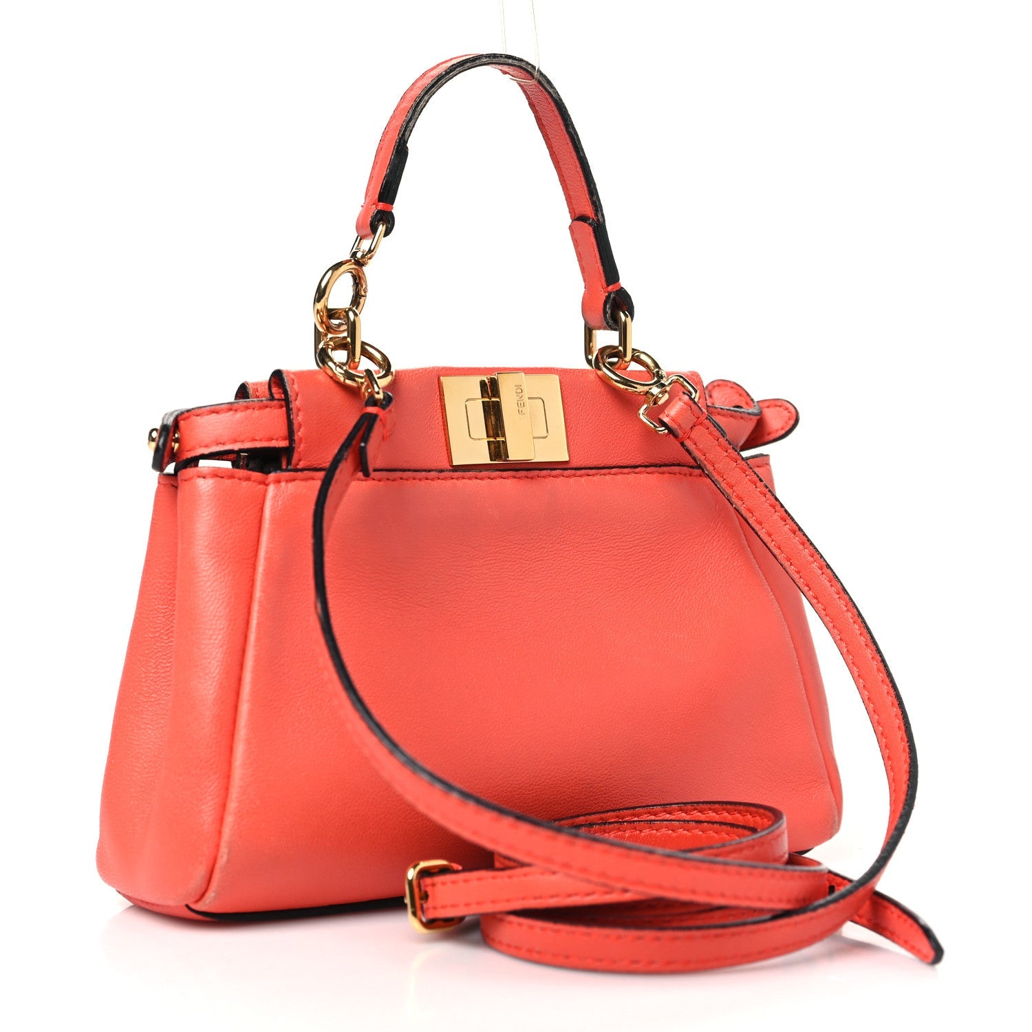 Shiny Nappa Micro Peekaboo Iconic Satchel Rosso Pimento