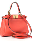 Shiny Nappa Micro Peekaboo Iconic Satchel Rosso Pimento
