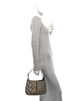 GG Supreme Monogram Snakeskin Small Jackie 1961 Hobo Beige Ebony