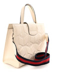 Cafskin Web Quilted Large Dionysus Tote Bag White