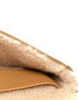 Suede Shearling Triomphe Chain Shoulder Bag Beige