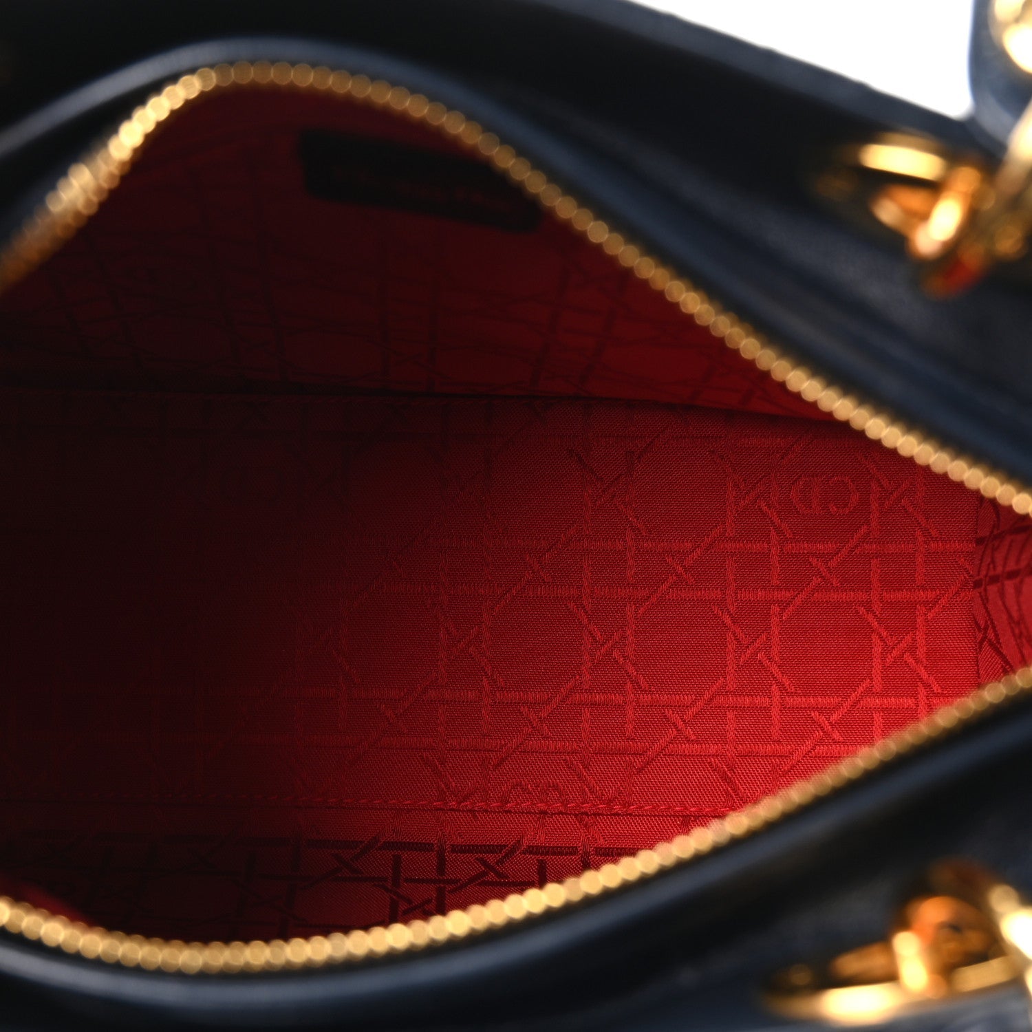 Lambskin Cannage Medium Lady D1OR Navy Blue