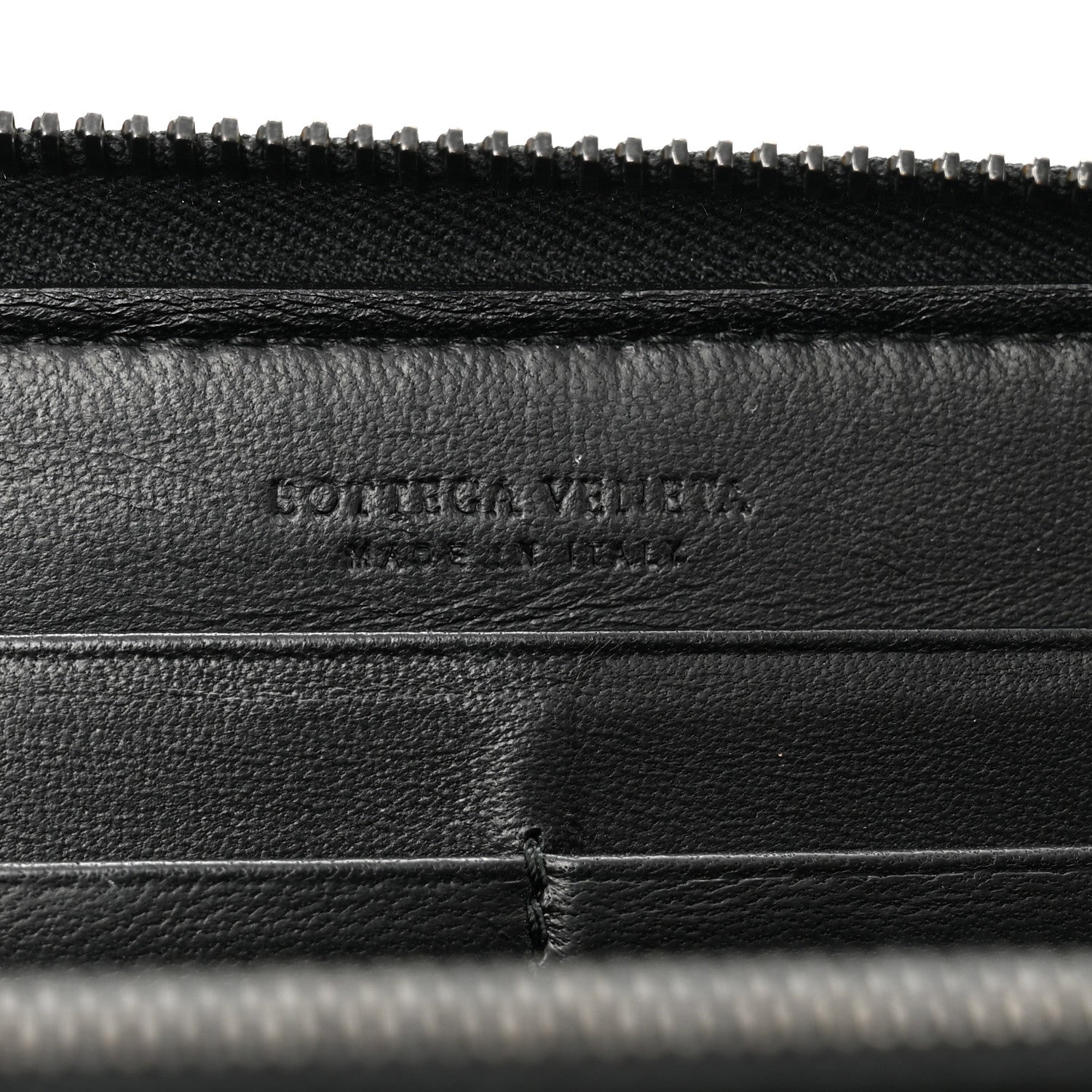 Nappa Intrecciato Zip Around Wallet Black