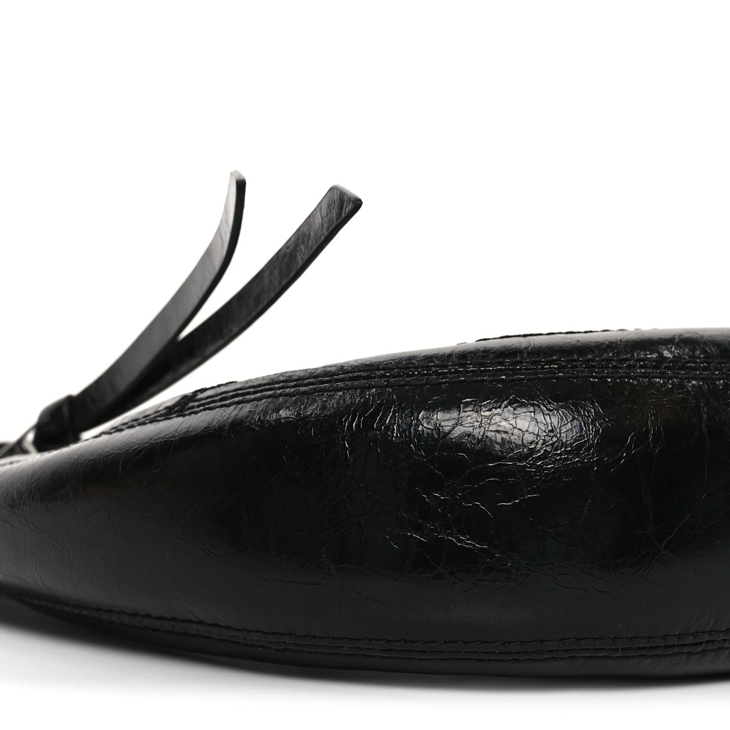Crinkled Calfskin Crusier Crescent Bag Black