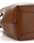 Smooth Shiny Calfskin Bon Bon Bucket Bag Dark Tan