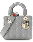 Lambskin Cannage Small My Lucky Badges My Lady D1OR Grey