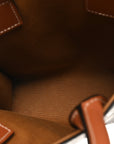 Triomphe Canvas Calfskin Mini Vertical Cabas Tan