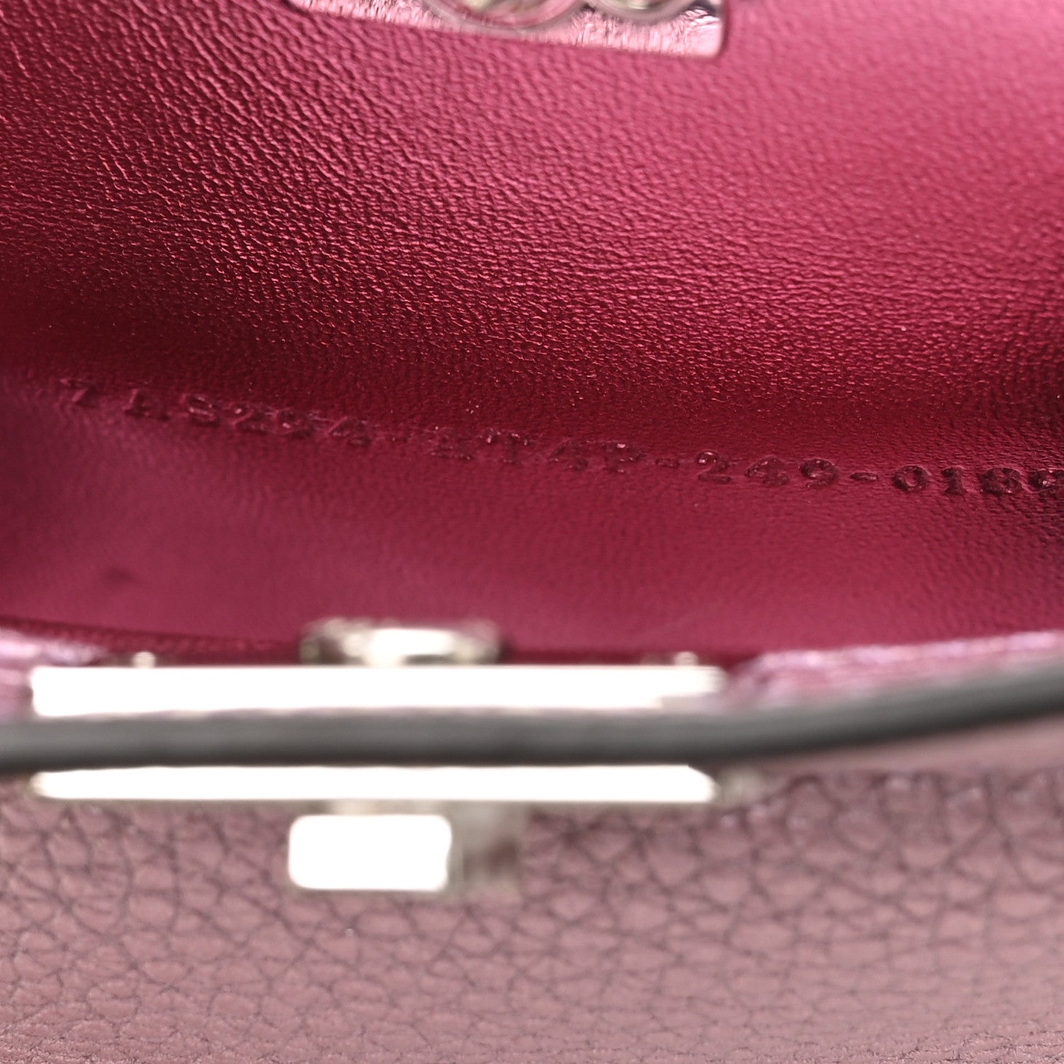 Metallic Cuoio Romano Selleria Nano Peekaboo Satchel Purple