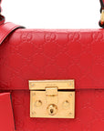 GCCIssima Signature Small Padlock Top Handle Bag Hibiscus Red