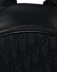 Oblique Jacquard Saddle Zip Backpack Black