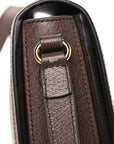 GG Supreme Monogram Web Small Ophidia Flap Messenger Bag Brown