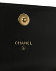Lambskin Quilted CC Pearl Enamel Clutch on Chain WOC Black