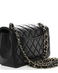 Lambskin Quilted Mini Rectangular Flap Black