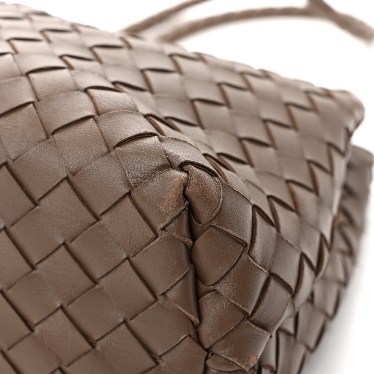 Nappa Intrecciato Medium Andiamo Shoulder Bag Taupe Grey