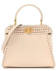 Nappa Interlace Mini Peekaboo Iconic Satchel Camelia