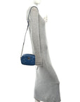 Calfskin Matelasse Aria Mini GG Marmont Chain Shoulder Bag Clear Blue
