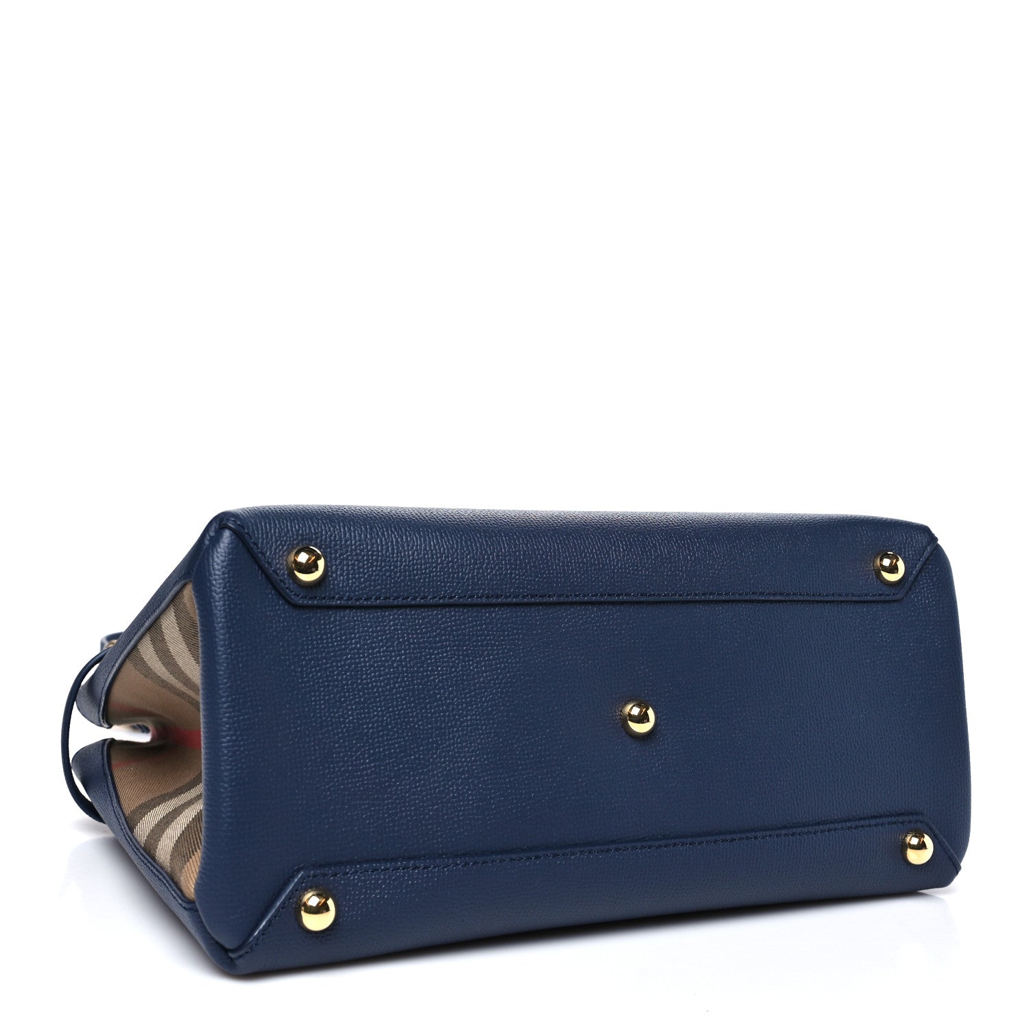 Derby Calfskin Vintage Check Medium Banner Tote Regency Blue