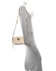 Calfskin Matelasse Small GG Marmont Chain Shoulder Bag White