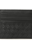 Nappa Intrecciato Card Holder Ardoise
