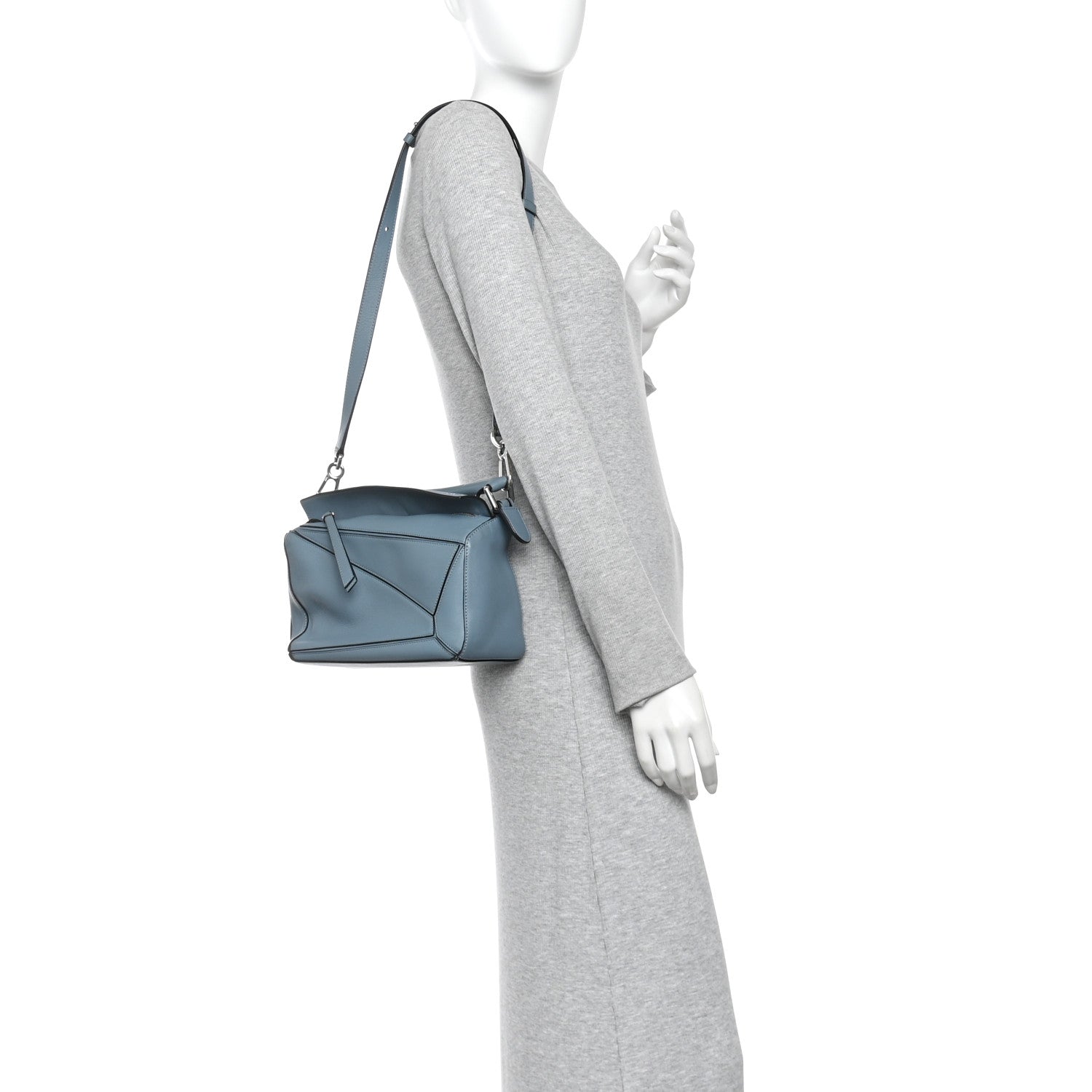 Calfskin Small Puzzle Bag Stone Blue