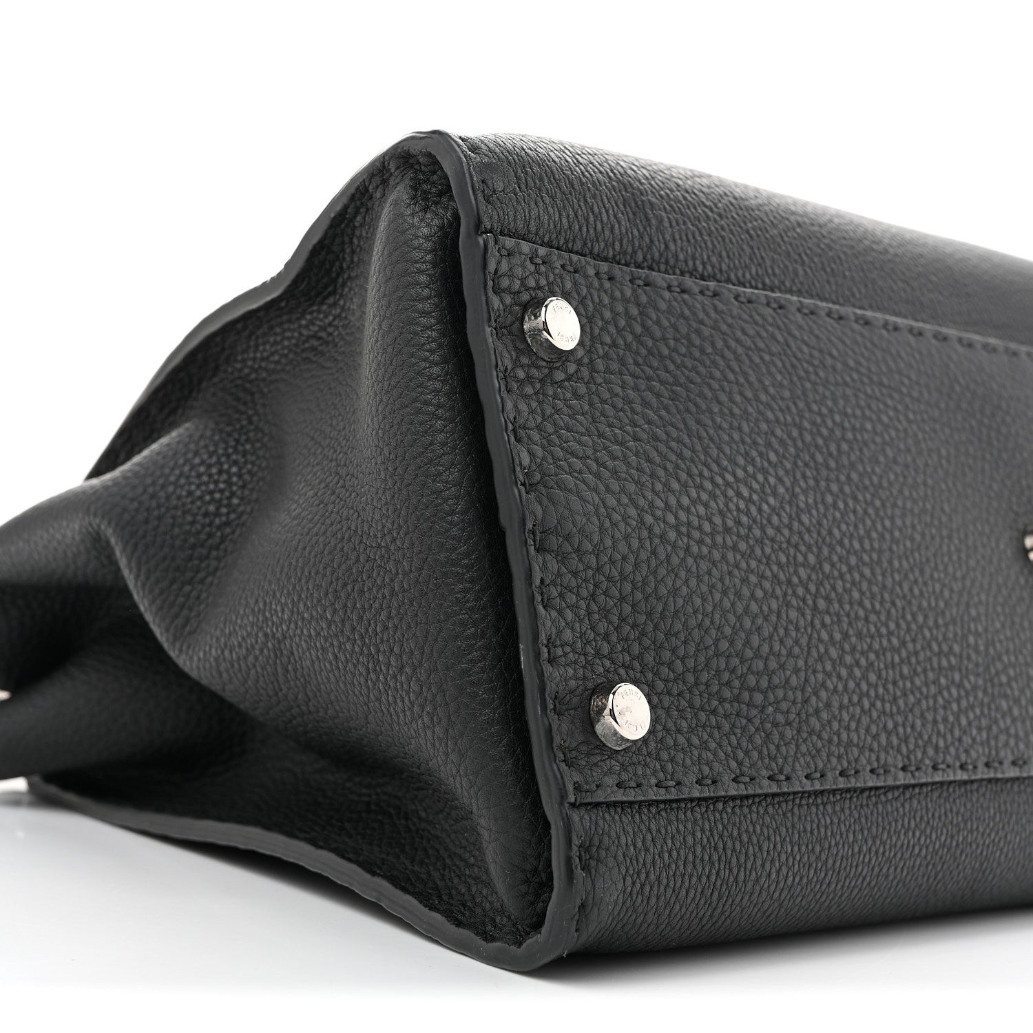 Cuoio Romano Selleria Bi-Color Large Peekaboo Iconic Satchel Black Mou