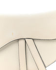 Grained Calfskin Saddle Bag White