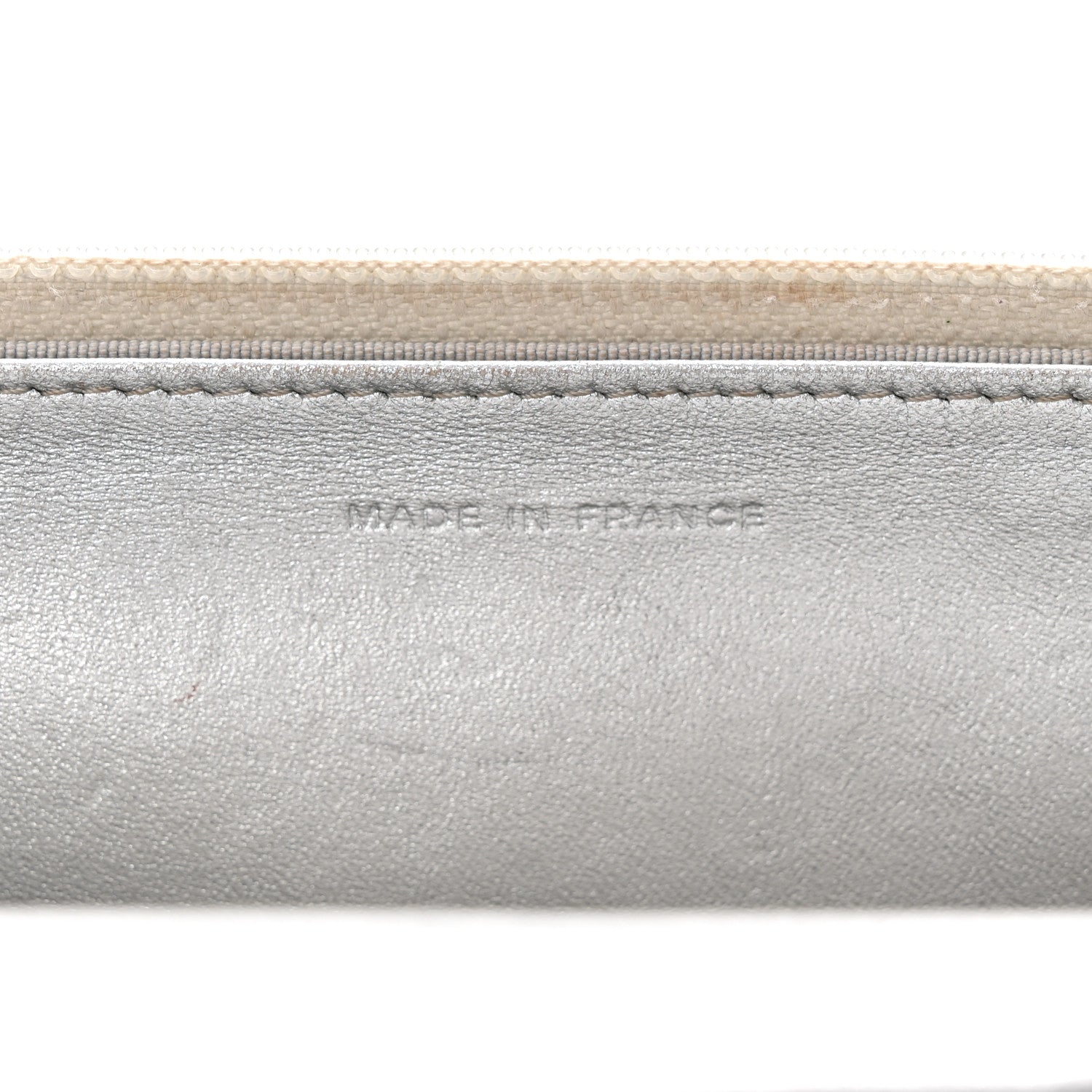 Metallic Lambskin Quilted Wallet On Chain WOC Silver