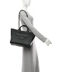 Caviar Small Studded Deauville Tote Black