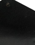 Grain De Poudre Matelasse Chevron Monogram Monochrome Envelope Chain Wallet Black