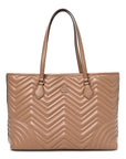 Calfskin Matelasse Monochrome GG Marmont Large Tote Camelia