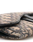 Oblique Saddle Chain Long Wallet  Blue