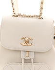 Caviar Quilted Mini Business Affinity Backpack White