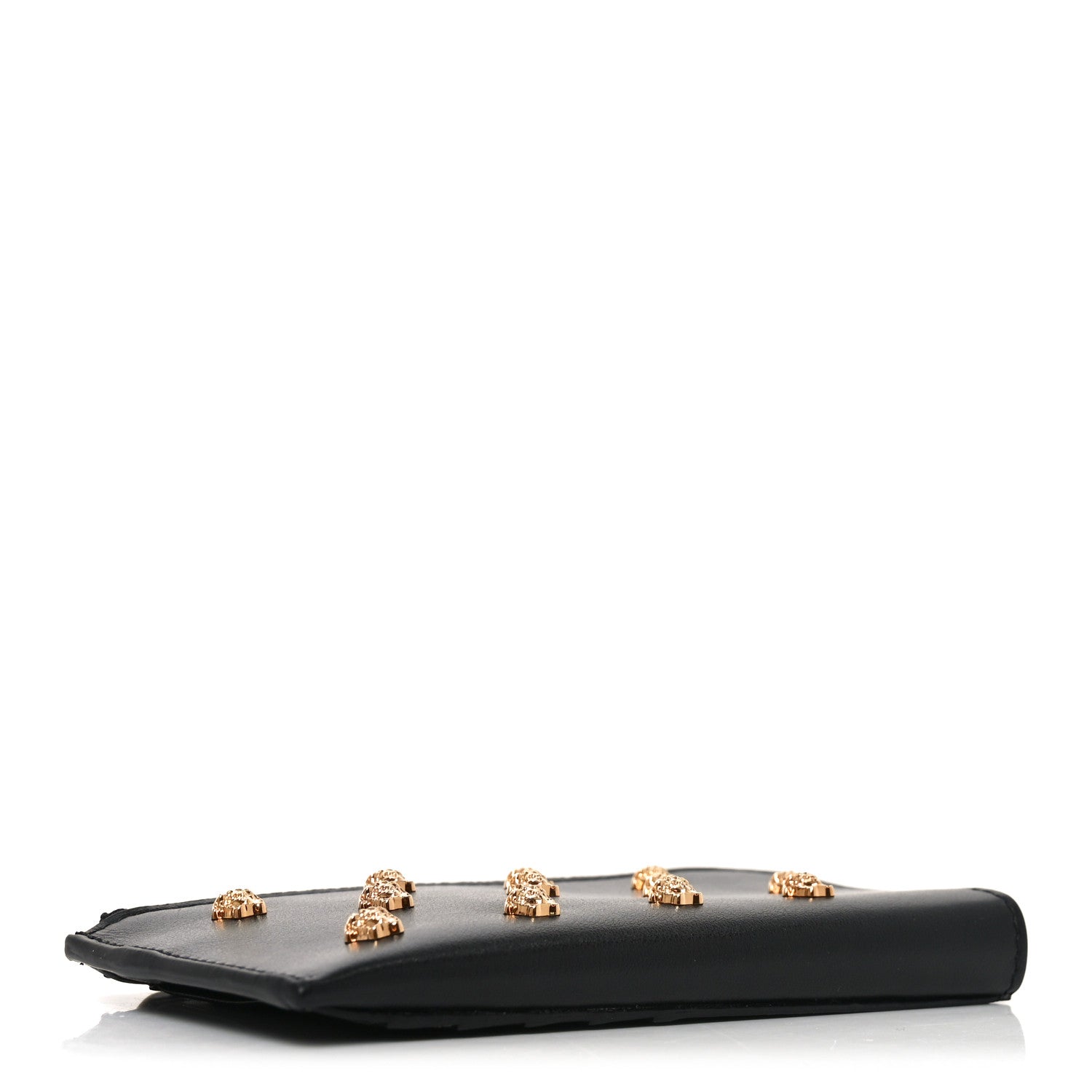 Nappa La Medusa Studded Zip Pouch Card Holder Black