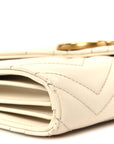 Calfskin Matelasse GG Marmont Chain Wallet Mystic White