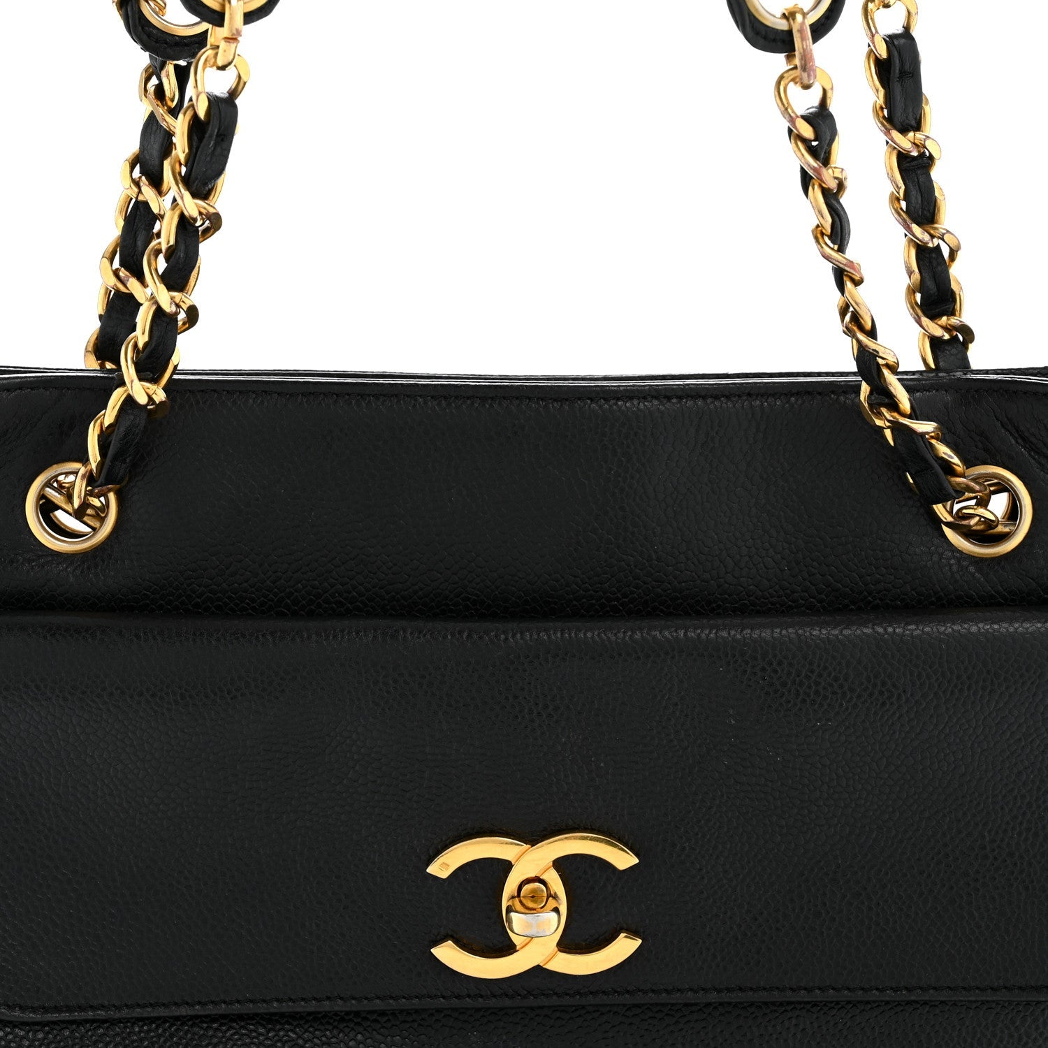 Caviar CC Flap Shoulder Bag Black