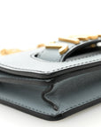 Grained Calfskin Mini J'AD1OR Chain Flap Bag Sky Blue