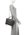 Baby Grained Calfskin Micro Belt Bag Grey