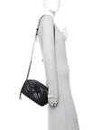 Calfskin Matelasse Monochrome Small GG Marmont Chain Shoulder Bag Black