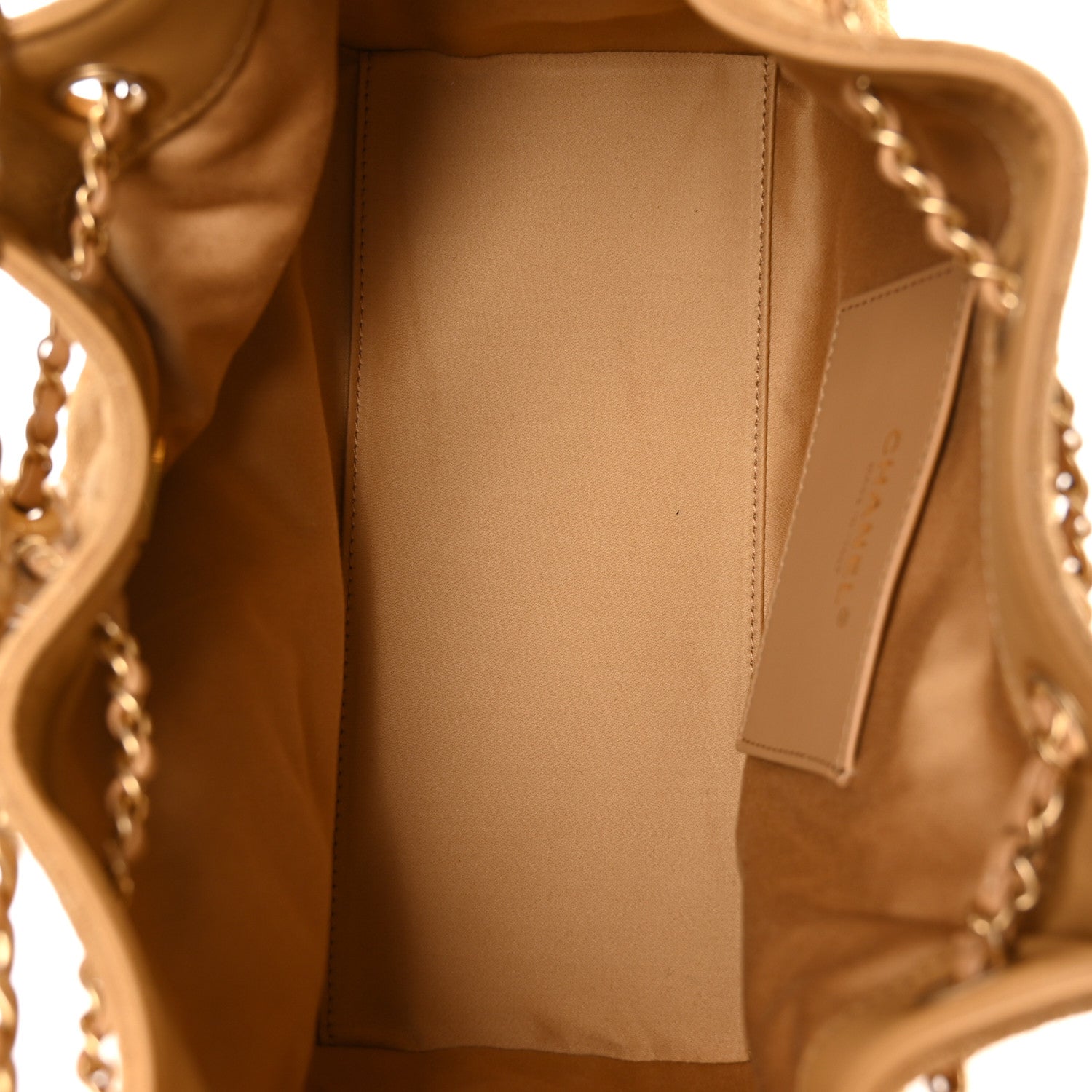 Suede Quilted Small CHNL 25 Handbag Beige