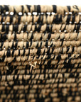 Raffia Small Square Basket Tote Bag Black Natural
