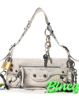 Agneau Arena Charms Small Le Cagole Sling Bag Optic White