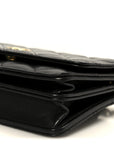 Lambskin Quilted CC Pearl Enamel Clutch on Chain WOC Black