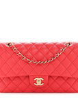 Caviar Quilted Medium Double Flap Red