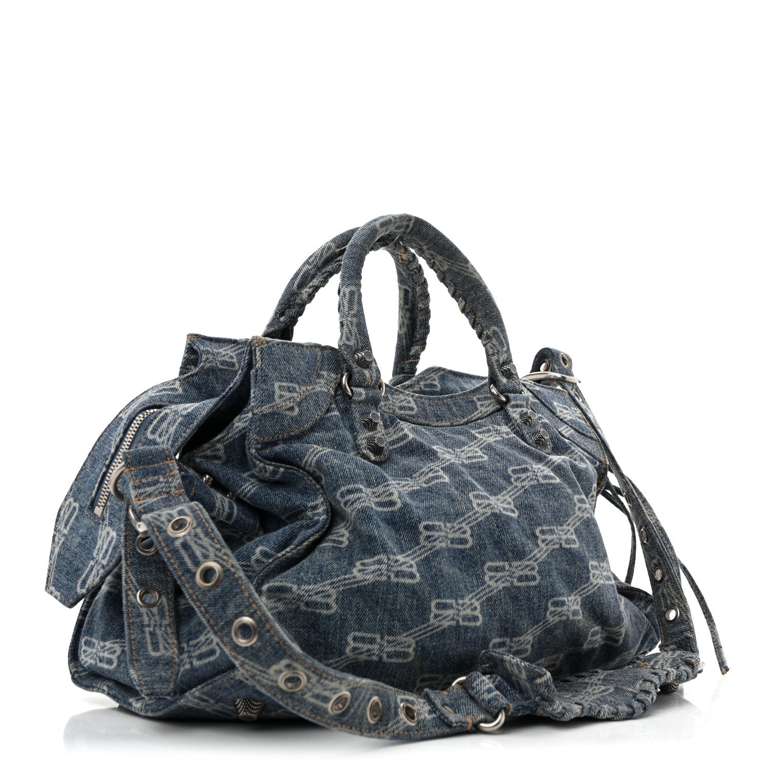 Denim BB Monogram Neo Cagole City Handbag Blue