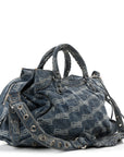 Denim BB Monogram Neo Cagole City Handbag Blue