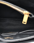 Calfskin Y Quilted Monogram Small Loulou Chain Satchel Black