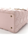 Pearly Lambskin Cannage Medium Lady D1OR Lotus