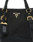 Tessuto Nylon Soft Calf Small Tote Black